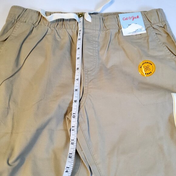 Cat & Jack Boys Khaki Stretch Drawstring Husky Pants Size 14 Straight fit design - Picture 7 of 10